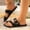 Black, variant on Women's Flat Slide Sandals Crisscross Strap Metal Buckle Non-Slip Leather Open Toe Beach Slippers Summer Black 9