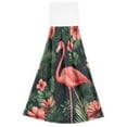 thumbnail image 7 of Yayeee Kitchen Hanging Hand Towels Set of 2 with Loop Bathroom Absorbent Tie Towel, Red Flamingo Pattern, 7 of 7