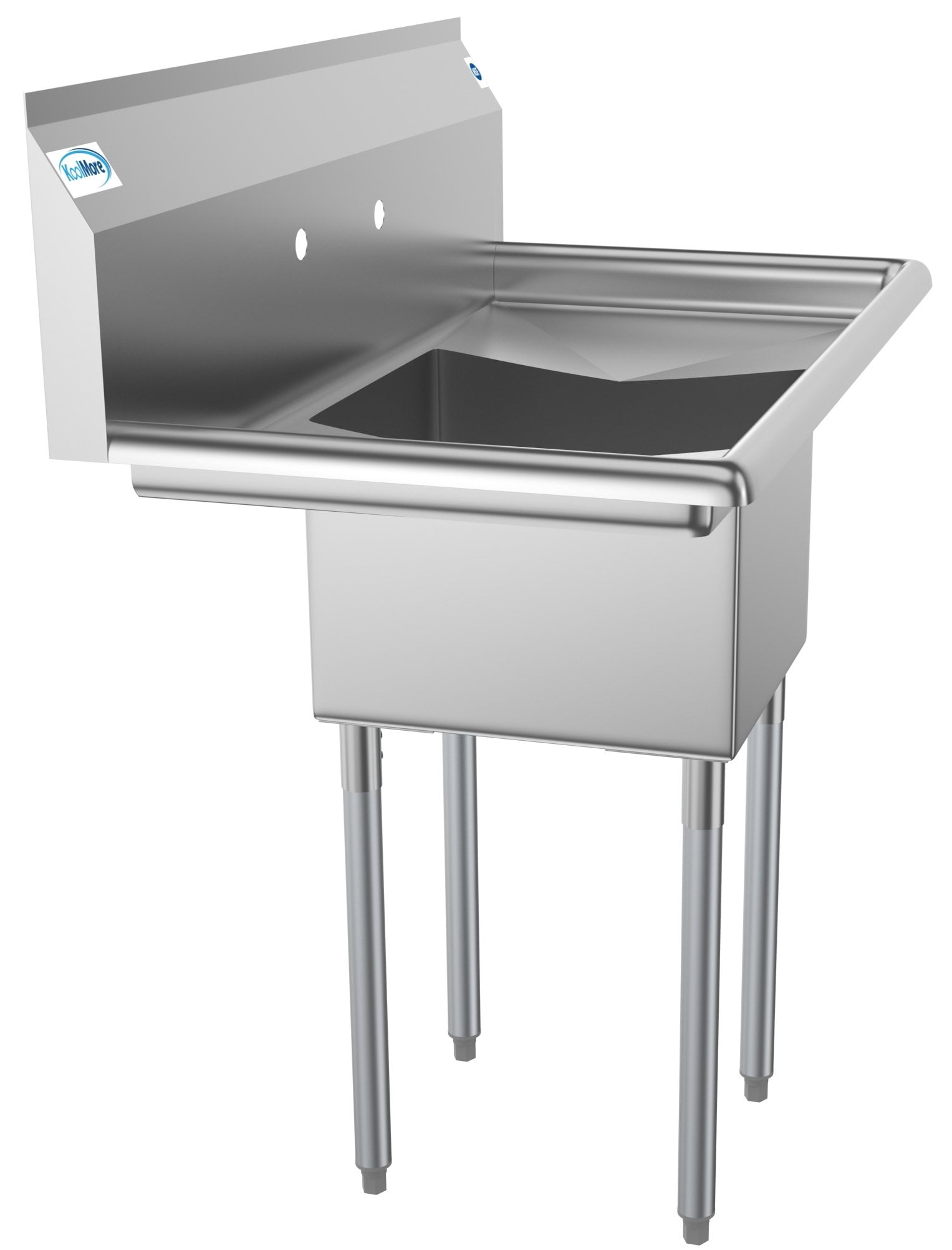 1 Compartment 38" Stainless Steel Commercial Kitchen Prep & Utility Sink with 2 Drainboards - Bowl Size 14" x 16" x 11"