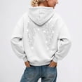 thumbnail image 2 of WAYUTE Sweatshirt for Women Oversized Long Sleeve Drop Shoulder Hooded Sweatshirt with Sparkly Rhinestone Wings Print Pullover Fashion Outfits Casual Outdoor,White,4XL, 2 of 6