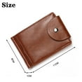 thumbnail image 2 of Luxury Gift Small Money Purses Zipper Wallet Hasp Pull Type ID Credit Card Holder Slim Leather Wallet Money Clip Coin Bag BROWN, 2 of 8