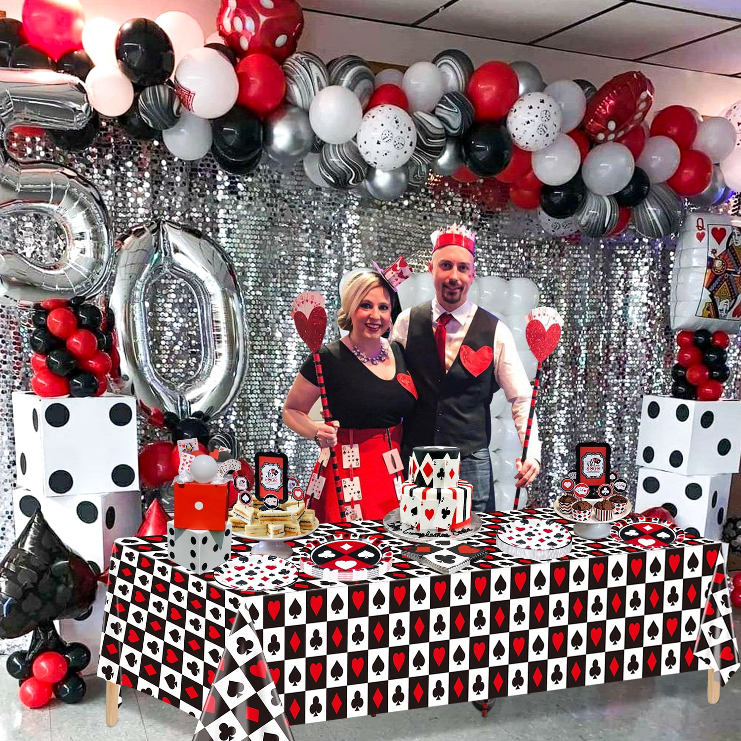 40 Casino Poker Servietten (33x33 Cm) – Papierservietten Für Casino-Party, Geburtstag & Thementische