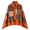 thumbnail image 3 of Gelikeya Wearable Blankets for Women Shawl Wrap Soft Comfy Poncho Throw with Button Business Travel Cape Covers, Orange, Size 80*130cm, 3 of 3