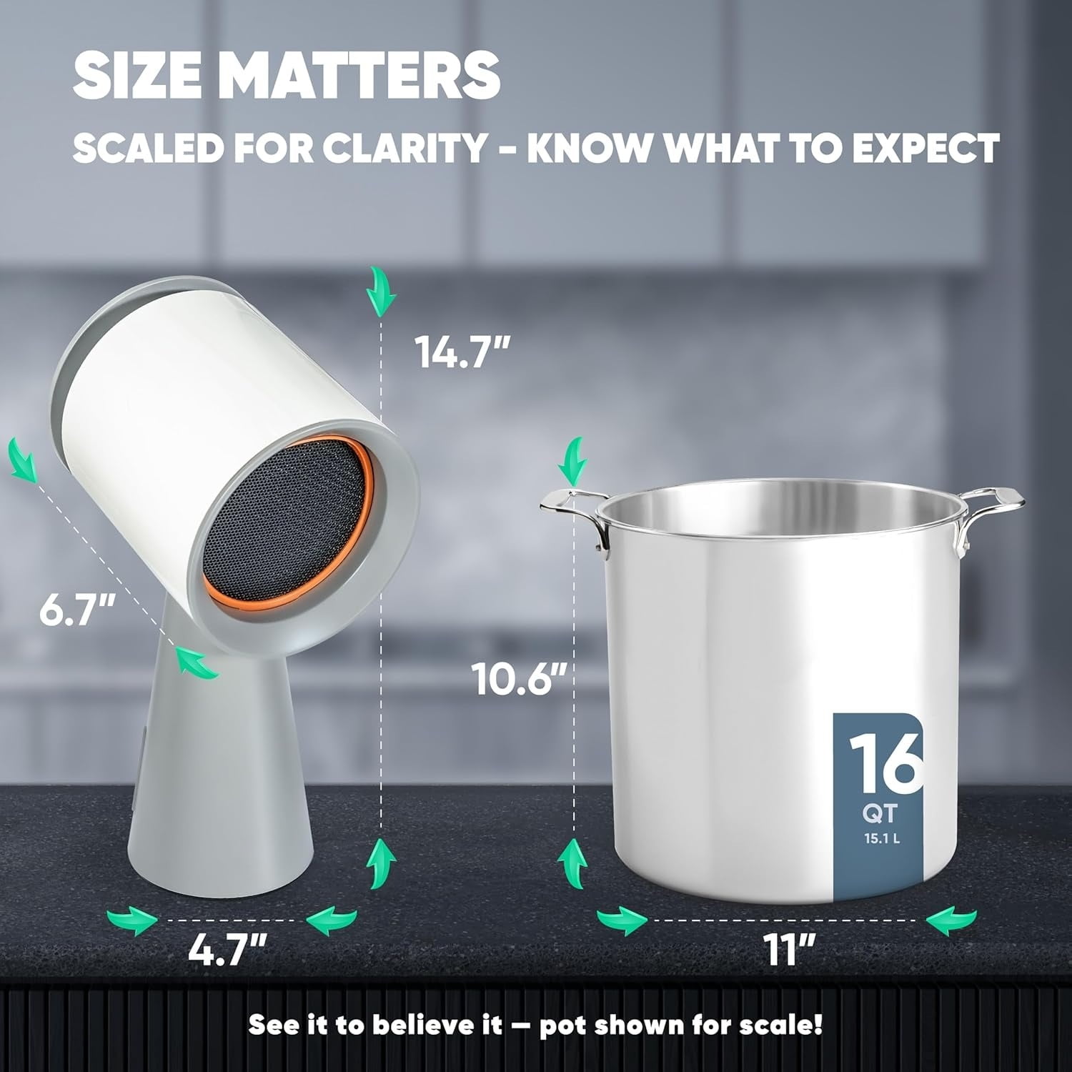Portable Range Hood Kitchen - Powerful 3-Speed Suction Desktop Compact Range Hood - 2x Triple Filters - 2x Carbon Filters - Original Low Noise Kitchen Exhaust Fan with Large Oil Collection Cup
