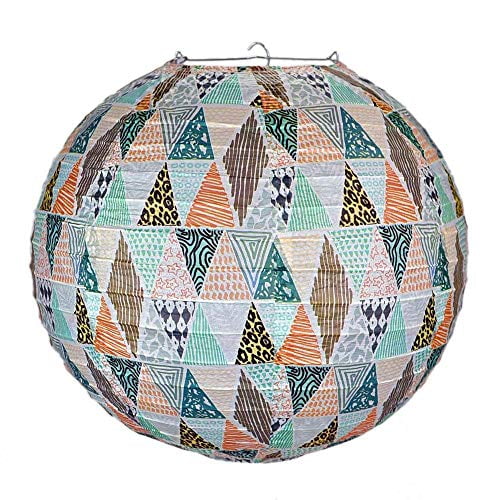 Quasimoon 14' Bohemian In the Rough Patterned Premium Paper Lantern by PaperLanternStore