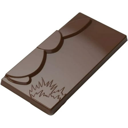 Greyas CM 3861 Louis Amado Clear Polycarbonate Chocolate Mold Candy Mould with 3 Half-Easter-Bunny Rectangular-Tablet Cavities, Each 70mm x 140mm x 9.7mm High