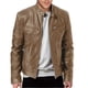 thumbnail image 3 of Men"s Casual Leather Jacket Front Zipper Closure Vintage Outwear For Working Driving Travel Outfit, 3 of 4