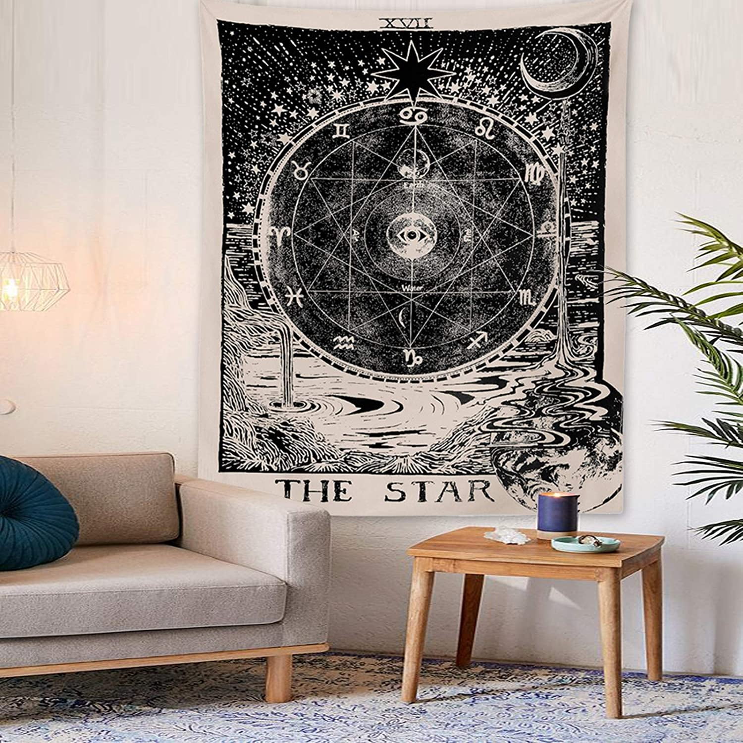 Tarot Star Tapestry Wall Tapestry Wall Hanging Psychedelic Tapestry Celestial Tapestry Medieval Tarot Decor Wall Tapestry for Bedroom Living Room College Dorm Room The Star Walmart