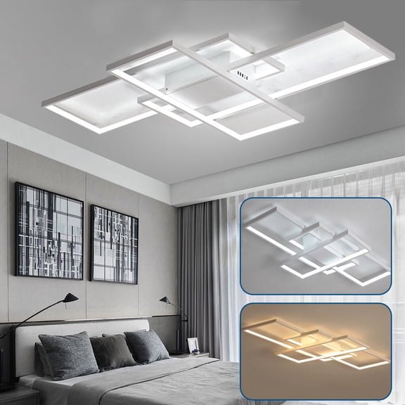 Modern LED Ceiling Light Flush Mount Kitchen Bedroom Down Lighting Fixture Lamp 110-260V 72W 110*60cm for Bars, Salons, Kitchens