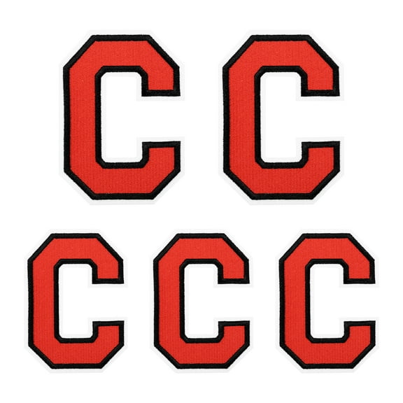 Iron on Letter  4.4"/3.1" Alphabet C Patches for Repairing Clothing DIY (Red, Pack of 5)