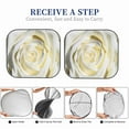 thumbnail image 7 of Uemuo White Rose Printed 2 PCS Car Windshield Sun Shade, Auto Sun Heat and UV Rays Blocker, Foldable Automotive Front Window Sunshade Protector, 7 of 7