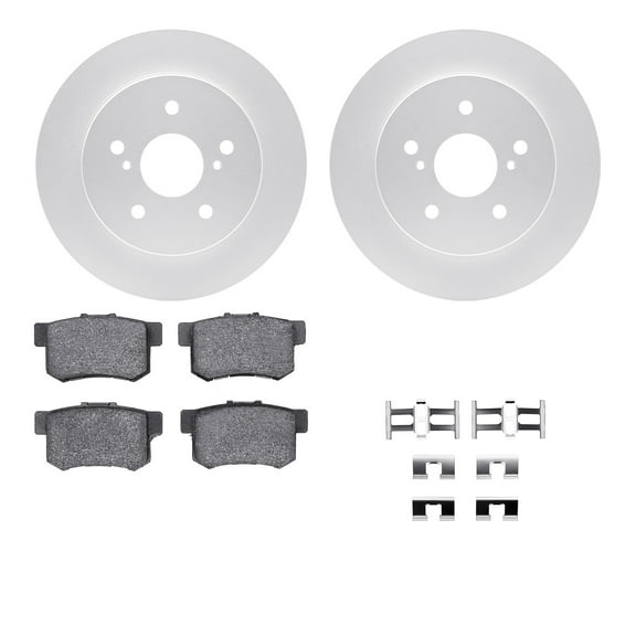 Dynamic Friction Company Rear Geospec Brake Rotors with 5000 Advanced Brake Pads includes Hardware 4512-01013