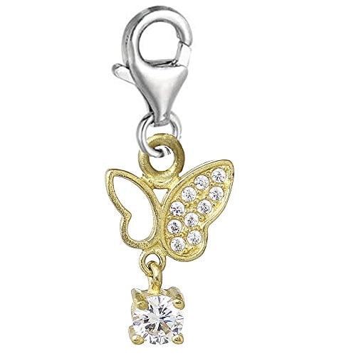Butterfly Clip on Pendant Charm for Bracelet or Necklace