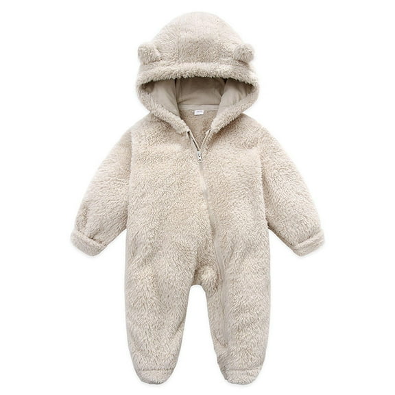 Baby Fleece Winter Coat Newborn Baby Fleece Footie Snowsuit Winter Bunting Onesie Cartoon Warm Hooded Romper Jumpsuit Outfits For Girls Boys
