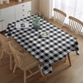 thumbnail image 2 of Black White and Gray Checkerboard Pattern Rectangle Tablecloth 60"x84",Waterproof Polyester Rectangle Table Cloth, Wipeable Spillproof Polyester Tablecloth for Dining, Camping, Indoor and Outdoor, 2 of 5