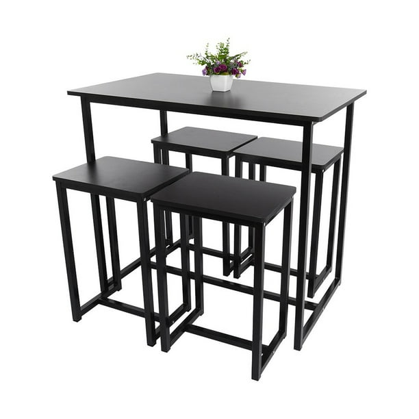 Joau Home Decor Modern Wood Dinner Table Eating Desk With 4 Stool High Industrial Counter Height Water Bar Tea Coffee For Living Room Kitchen And Com Joau Home Decor Modern Wood Dinner, Eating Dinner At Coffee Table