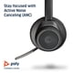 thumbnail image 5 of Plantronics - Voyager Focus UC (Poly) - Auriculares Bluetooth de doble oreja (estéreo) con micrófono boom - USB-A Compatible con PC y/o Mac - Cancelación activa de ruido - Funciona con Teams (certific, 5 of 5