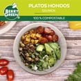 thumbnail image 3 of 125 Platos Desechables Hondos Compostables, Ecológicos de 473 ml / 16 oz Color Café Berry Green PLH16N, 3 of 5