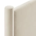 thumbnail image 6 of Headboard, Queen, Ivory White, Velvet, Hotel Bedroom, Modern Contemporary, HB38161, 6 of 7