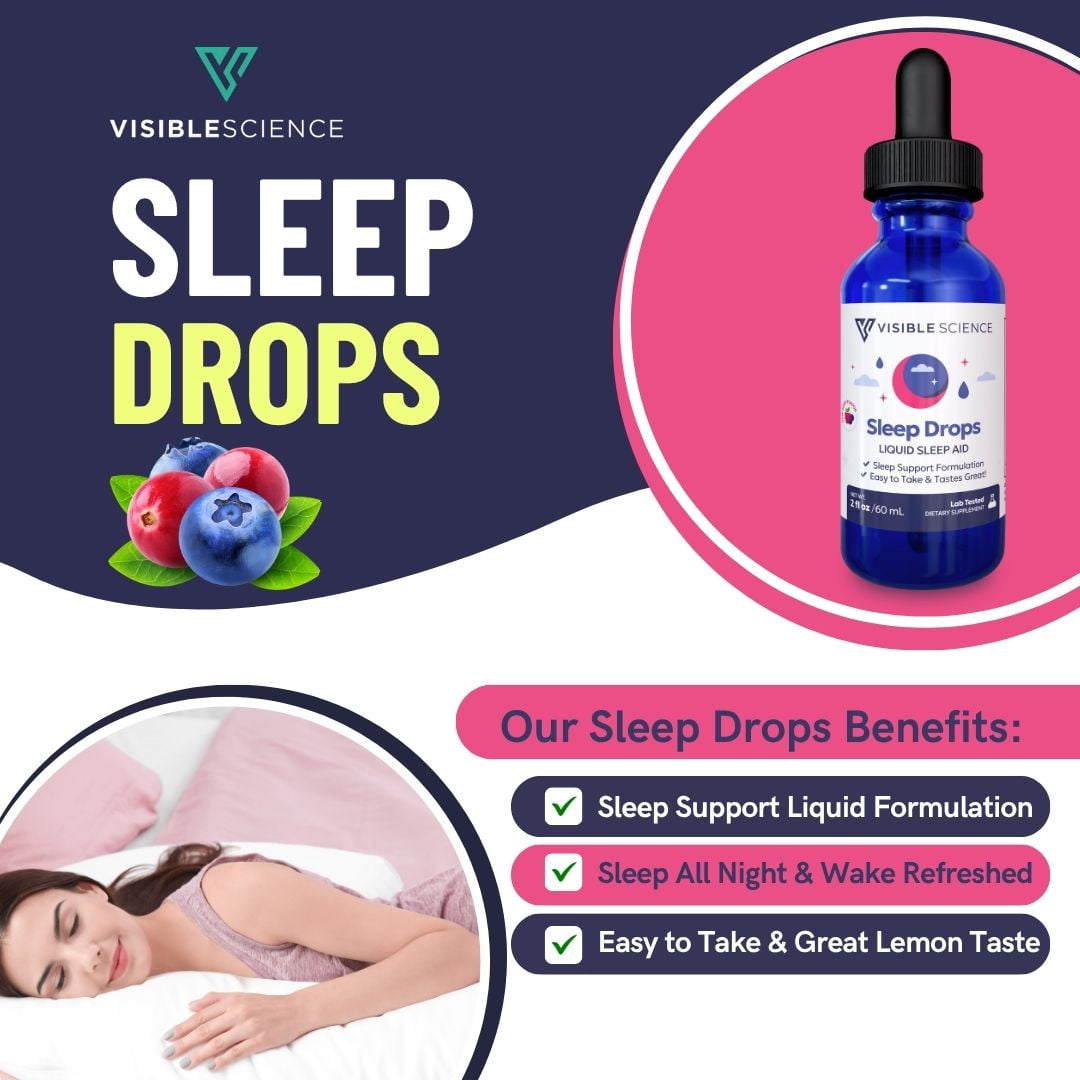Visible Science Sleep Drops – Flavor Liquid Sleep Aid Supplement – Berry, 2 fl oz (60 mL)