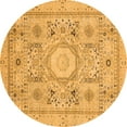 thumbnail image 1 of Ahgly Company Indoor Round Abstract Orange Modern Area Rugs, 3' Round, 1 of 4