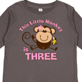 thumbnail image 4 of Inktastic Little Monkey Girl 3rd Birthday Girls Long Sleeve Toddler T-Shirt, 4 of 5