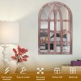 thumbnail image 3 of EUWBSSR 2Pcs Acrylic Rectangle Windowpane Mirror Wood Framed Mirror Wall Decor for Living Room Entryway Dining Room 44x26cm/44x22cm(Coffee Color, Arch), 3 of 11