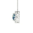 thumbnail image 3 of 1.16 cctw Blue Moissanite White Gold Plated Pendant with 16" Box Chain (6.5mm, Round Cut), 3 of 6