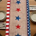 thumbnail image 5 of Table Runners 72 Inches Long Dress Scarves, Independence Day Farmhouse Kitchen Table Runner, Coffee Tablerunners, Gnomes Truck Star Flag Wooden Grain 16x72 Inch, 5 of 9