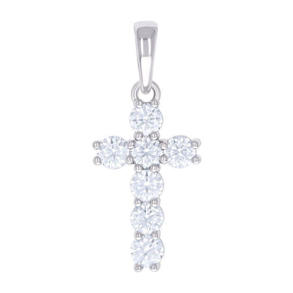 925 Sterling Silver Womens 2.21ct Moissanite Cross Religious Charm Pendant Necklace 31.4x13.2mm Wide Pendant for Women