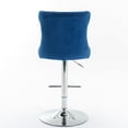 thumbnail image 6 of Swivel Velvet Bar Stools Set of 2, Adjustable Height Barstools with Back, Swivel Counter Height Bar Stools with Nailheads Trim, Bar Chairs with Footrest for Dining Room, Pub, Club, 6 of 9