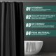 thumbnail image 2 of Cortina De Baño Tela, Cortina De Ducha con 12 Ganchos, Cortinas de Regadera Antimoho Impermeable y Antibacteriano, Ojales De Metal, Duradero, Adecuado para El Hogar, Hotel, Negro, 2 of 4
