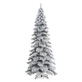 thumbnail image 2 of Glitz Design Glitzhome 9ft Pre-Lit Flocked Layered Spruce Artificial Christmas Tree with 500 Warm, 2 of 9