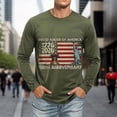 thumbnail image 5 of USA 250th Anniversary Shirt Mens T Shirts Graphic Independence Day Tee Long Sleeve Crewneck Top Army Green XXXL, 5 of 6