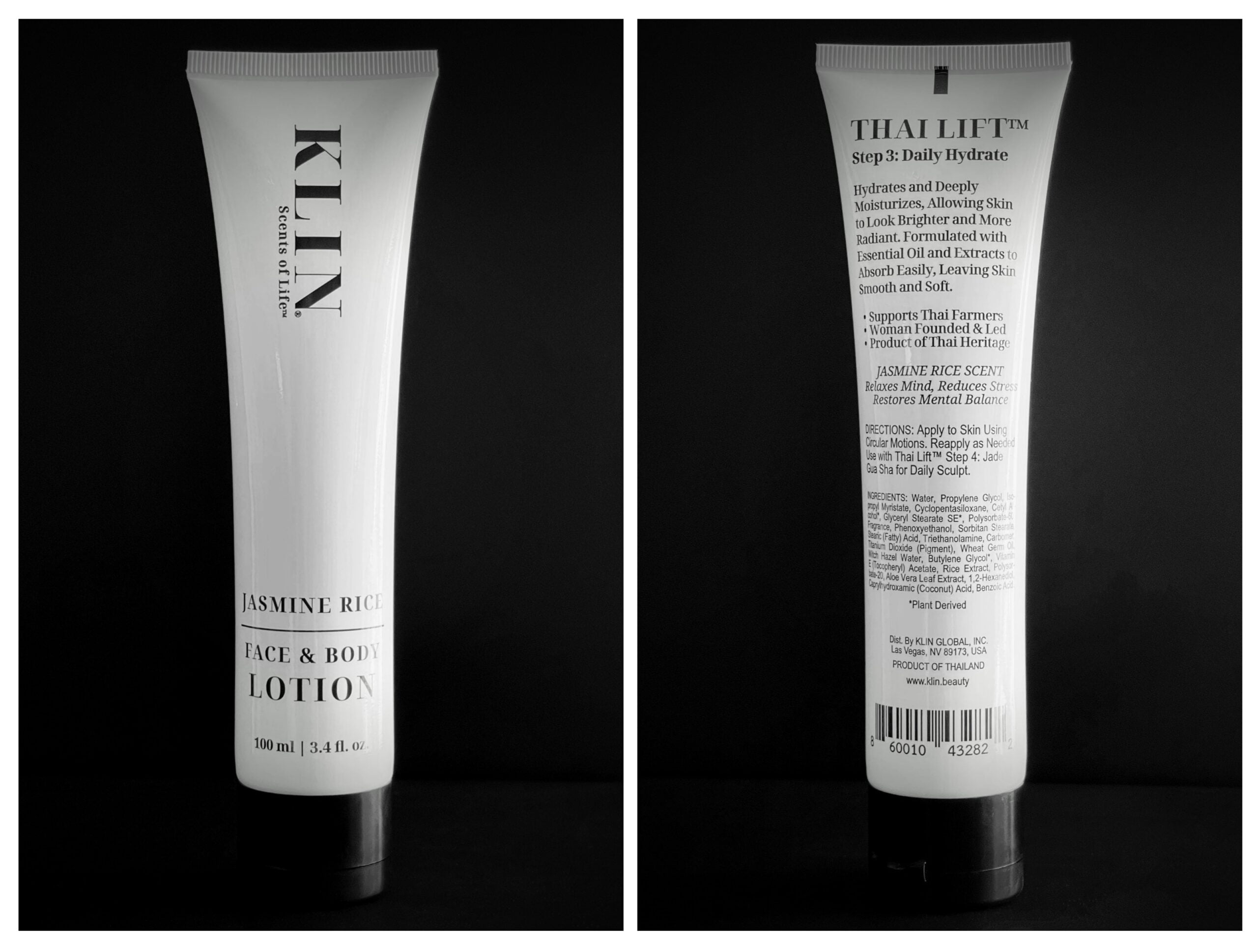 KLIN Jasmine Rice Face & Body LOTION 100mL | 3.4 fl oz - Thai Lift™ Step 3: Daily Hydrate