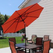 Sunnydaze Solar Powered LED Lighted Aluminum Patio Umbrella with Tilt