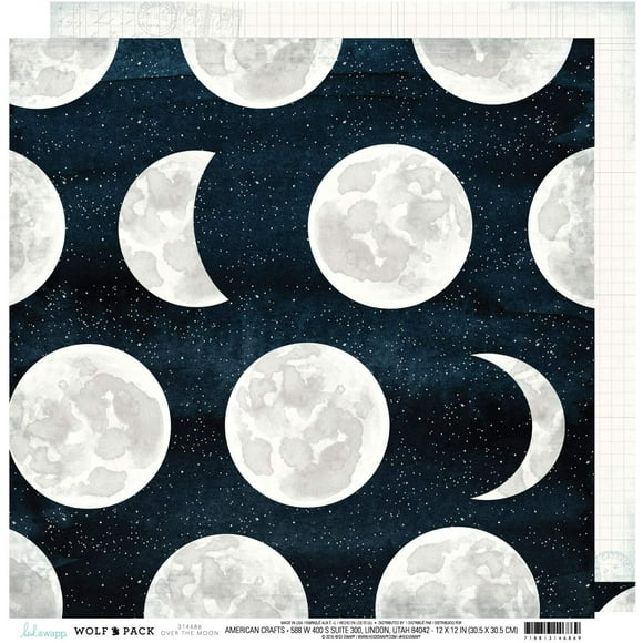 Heidi Swapp 314686 Lot de loups en papier à motifs 12 x 12 Over The Moon, Multi