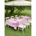 thumbnail image 4 of Outdoor Tablecloth with Umbrella Hole for Patio/Picnic/Party/Camping, Pink Floral Butterflies Waterproof Table Cloth Rectangle Table Cover Washable, Abstract Art Vintage Botanical (52"x 70"), 4 of 8