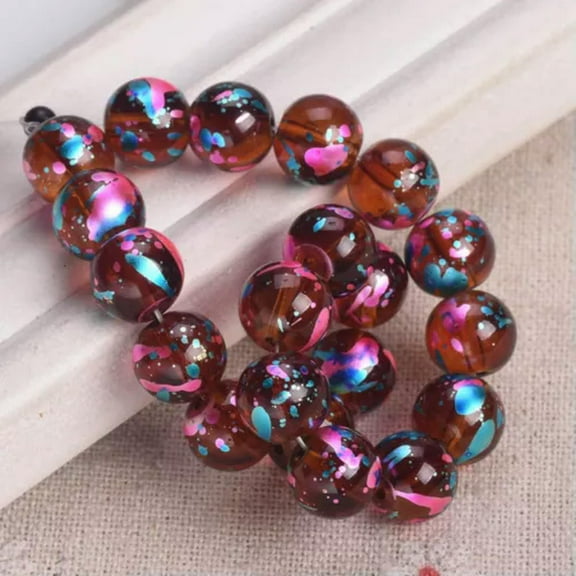 U8MO Round 6mm 8mm 10mm Shiny Patterns Crystal Glass Loose Beads For Jewelry Making-Color 8-6mm 50pcs
