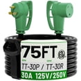 thumbnail image 1 of Cable de extensión para RV POWGRN NEMA TT-30P a NEMA TT-30R, 75 pies, 30 A, 1 of 7