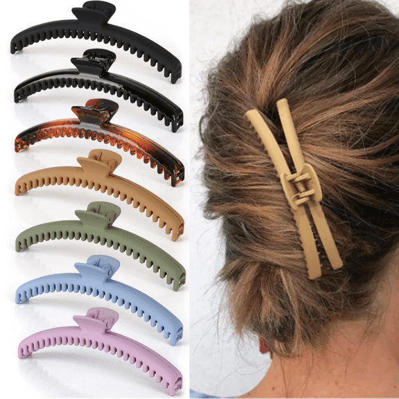 7Pcs Hair Claw Clips for Thick and Thin Hair Big Hair Barrettes for Women and Girls Straight Wavy and Curly Hair Strong Hold Claw Clip with 52 teeth