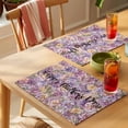 thumbnail image 4 of Happy Mother's Placemats Set of 6, Day Purple Carnations Non-Slip Place Mats Washable Table Mats for Kitchen Dining Table Decorations Indoor/Outdoor, 4 of 9