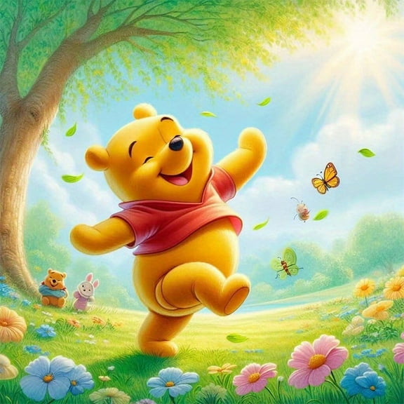 DIY 5D Diamond Digital Painting Kit Crystal Rhinestone Embroidery Cross-stitch artwork Crafts Canvas wall Decoration Birthday Gift Tigger Eeyore (Winnie the Pooh ) 12 X 12 inches