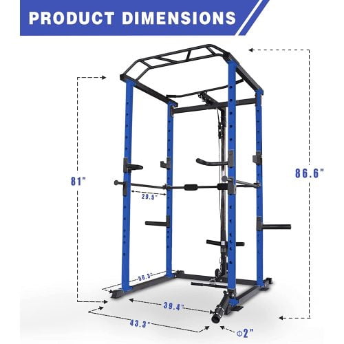 Squat Power Cage Rack Stands Gym Equipment 1000-Pound Capacity Exercise Olympic with Gym accessories