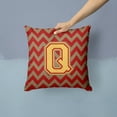 thumbnail image 2 of Carolines Treasures CJ1048-QPW1414 Letter Q Chevron Garnet & Gold Fabric Decorative Pillow, 2 of 4