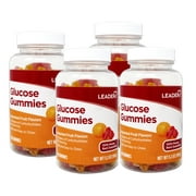4 Pack - LEADER Glucose Gummies, Energy and Blood Sugar Support, Assorted Fruit, 60 Count