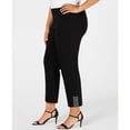 thumbnail image 1 of JM Collection Plus Size Pull-On Stud-Accented Ankle Pants, 1 of 3