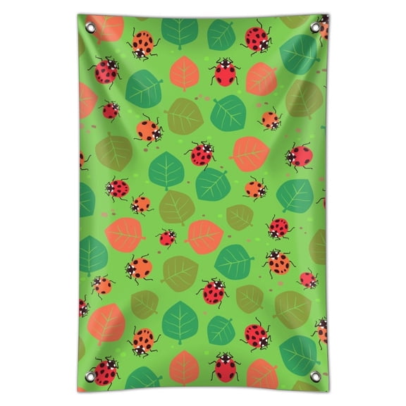 Lots of Ladybugs and Leaves Pattern Home Business Office Sign