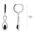 thumbnail image 4 of BERRICLE Sterling Silver Black and White Woven Infinity Necklace and Earrings Set for Women, Cubic Zirconia CZ, 4 of 15