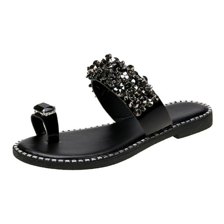 

Qufokar Flip Flops for Women Sandals Womens Ballet Slippers Velour On Sandals Summer Fashion Shoes Shoes Blings Slippers Strap Slip Flats Women S for Women Sliders Women S Sandals